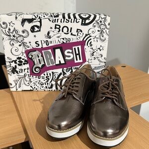 Brash Metallic Brown Oxford Shoes